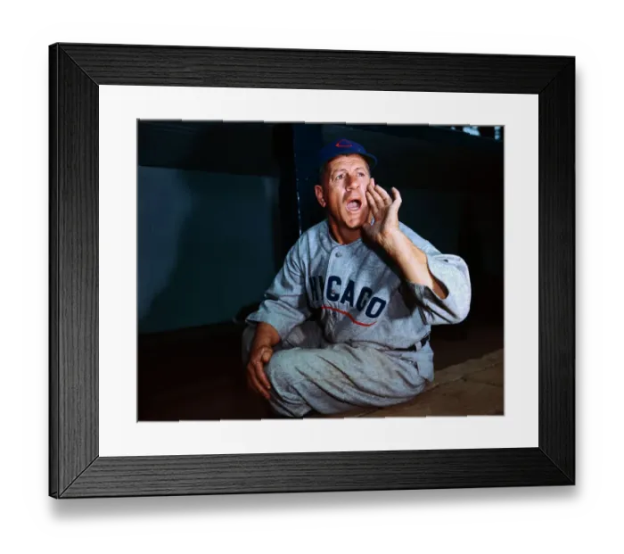 Framed Print : Chicago Cubs Manager Charlie Grimm Shouting in Dugout Framed Print : Chicago Cubs Manager Charlie Grimm Shouting in Dugout