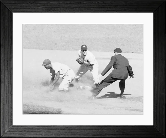 Framed Print : Jackie Robinson Stealing a Base During Game Framed Print : Jackie Robinson Stealing a Base During Game