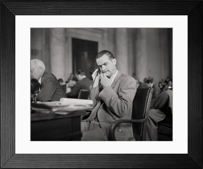 Framed Print : Portrait of Howard Hughes on Trial Framed Print : Portrait of Howard Hughes on Trial