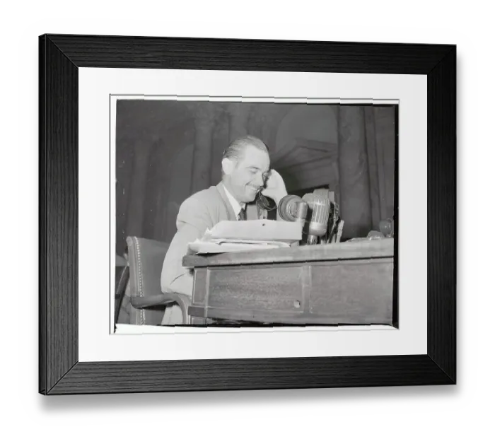 Framed Print : Portrait of Howard Hughes on Trial