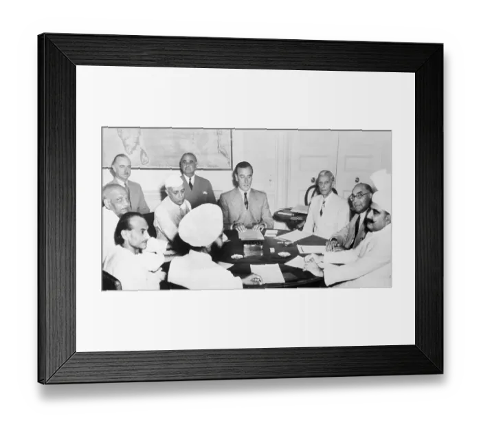 Framed Print : Lord Mountbatten Meets with Indian Parties Framed Print : Lord Mountbatten Meets with Indian Parties