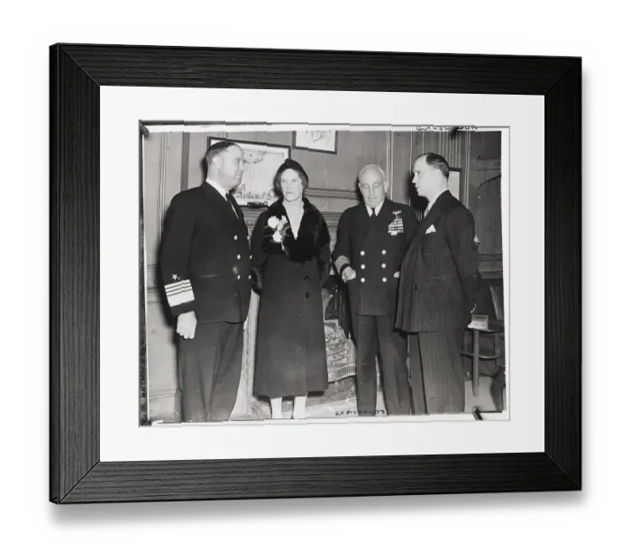Framed Print : Miss Arnott Meets With Us Naval Officers Framed Print : Miss Arnott Meets With Us Naval Officers