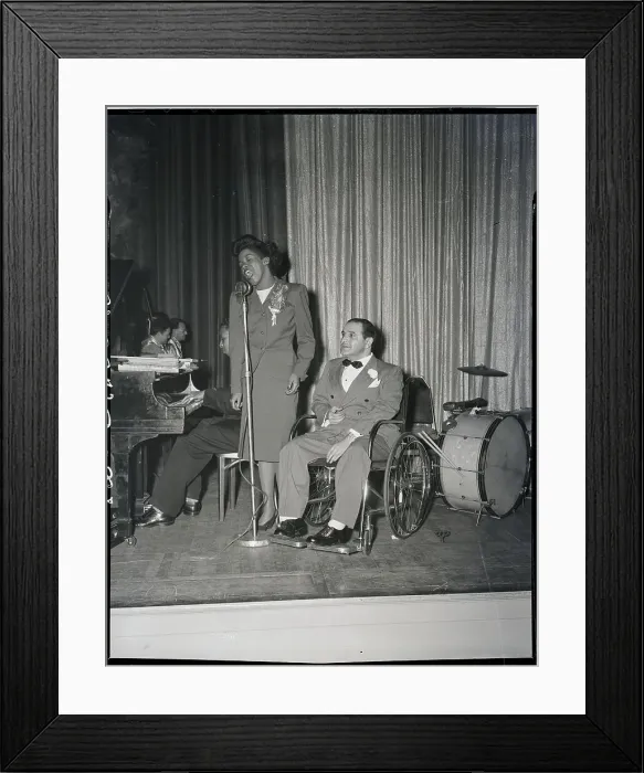 Framed Print : Sara Vaughn And Songwriter In Wheelchair Framed Print : Sara Vaughn And Songwriter In Wheelchair