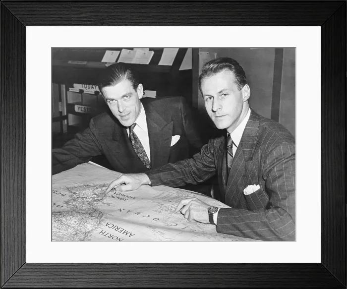 Framed Print : Thor Heyerdahl and Herman Watzuiger Studying Map Framed Print : Thor Heyerdahl and Herman Watzuiger Studying Map