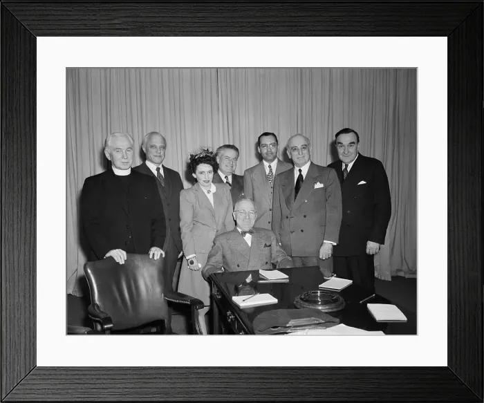 Framed Print : President Truman with Members of Military Training Commission Framed Print : President Truman with Members of Military Training Commission