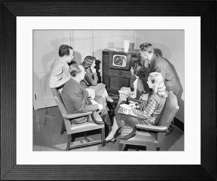 Framed Print : Group Gazing at President Harry Truman Telecast Framed Print : Group Gazing at President Harry Truman Telecast