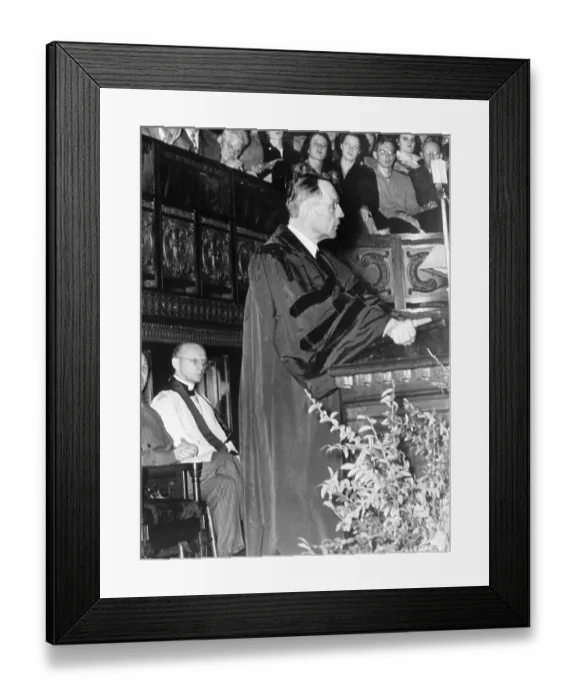 Framed Print : Pastor Martin Niemoller Addresses Church Framed Print : Pastor Martin Niemoller Addresses Church