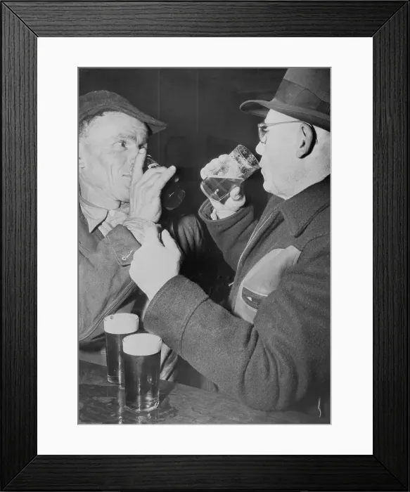 Framed Print : Striking Coal Workers Sharing Beer