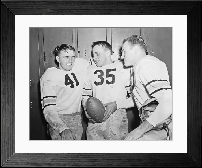Framed Print : Glenn Davis, Felix Doc Blanchard, and Arnold Tucker after win Framed Print : Glenn Davis, Felix Doc Blanchard, and Arnold Tucker after win