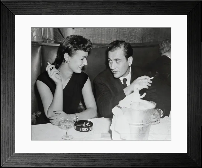 Framed Print : Artie Shaw Dining with New Wife Framed Print : Artie Shaw Dining with New Wife