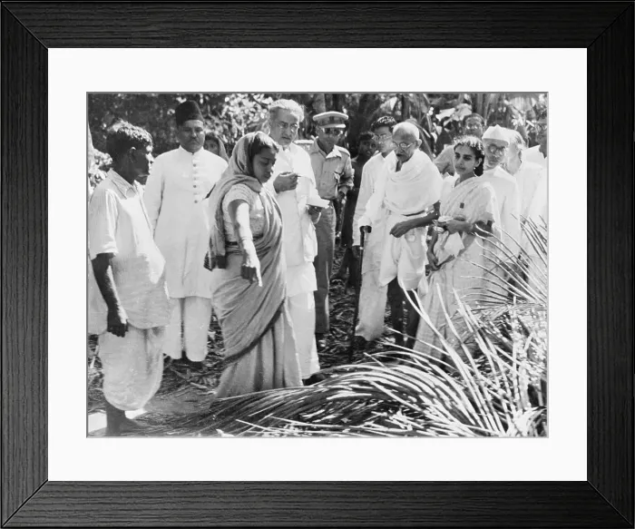 Framed Print : Monandas Gandhi Inspecting Riot Scenes with Colleagues Framed Print : Monandas Gandhi Inspecting Riot Scenes with Colleagues