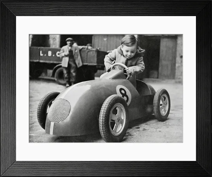 Framed Print : Boy Trying New Toy Speed Car Framed Print : Boy Trying New Toy Speed Car