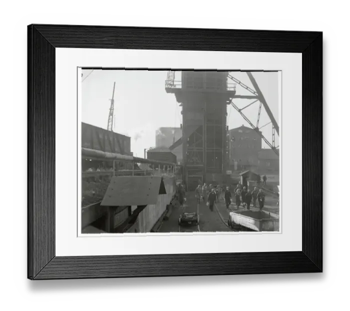 Framed Print : Miners Exiting Their Workplace for Strike Framed Print : Miners Exiting Their Workplace for Strike