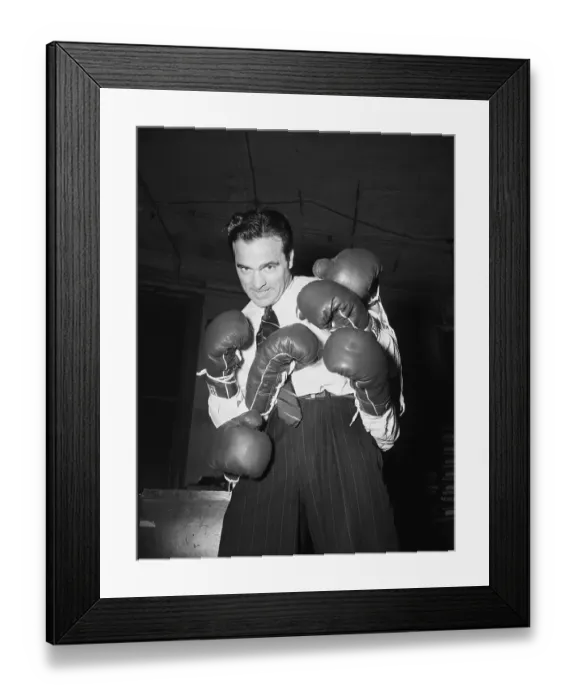 Framed Print : Marcel Cerdan with Six Gloved Hands