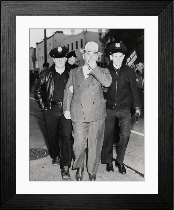 Framed Print : Strike Leader Herbert Sorrel Arrested Framed Print : Strike Leader Herbert Sorrel Arrested