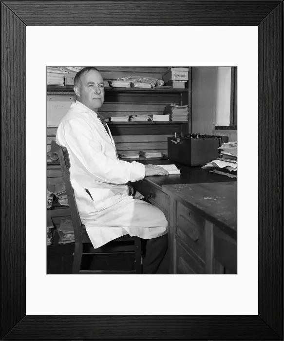 Framed Print : Dr. James B. Summer, Seated At Desk Framed Print : Dr. James B. Summer, Seated At Desk