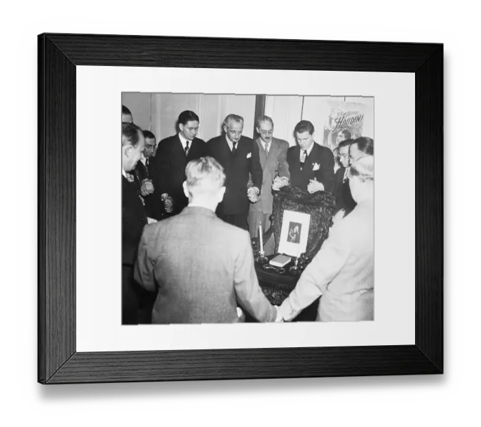 Framed Print : Magicians Conduct Seance for Houdini Framed Print : Magicians Conduct Seance for Houdini