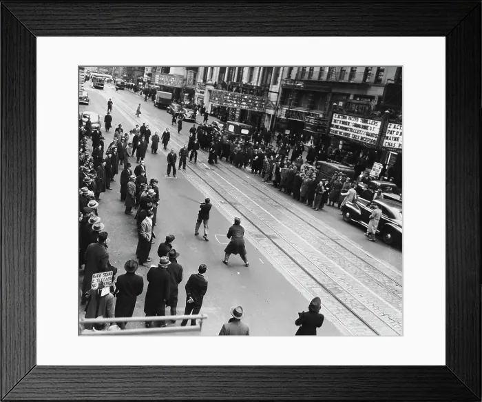 Framed Print : 42nd Street Stickball