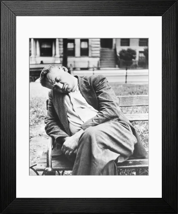 Framed Print : Weegee (Arthur Fellig) Asleep In Park Framed Print : Weegee (Arthur Fellig) Asleep In Park