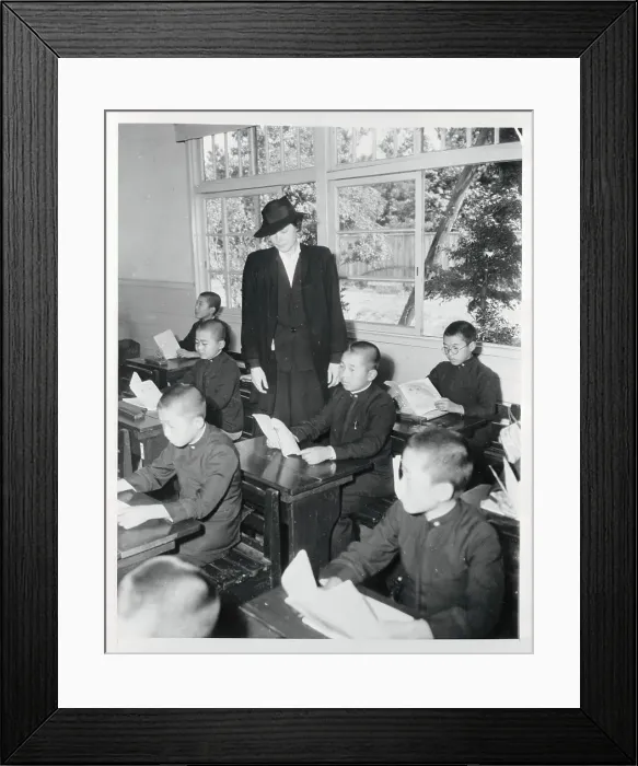 Framed Print : English Tutor in Japanese School