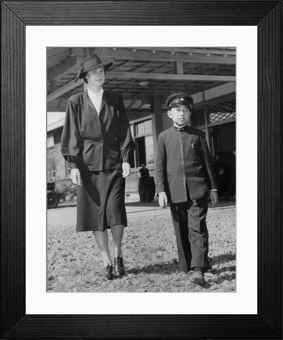 Framed Print : Prince Akihito and His English Tutor Framed Print : Prince Akihito and His English Tutor