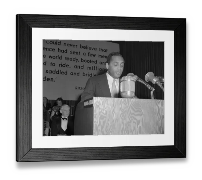 Framed Print : Oliver Harrington Speaking at a Forum Framed Print : Oliver Harrington Speaking at a Forum