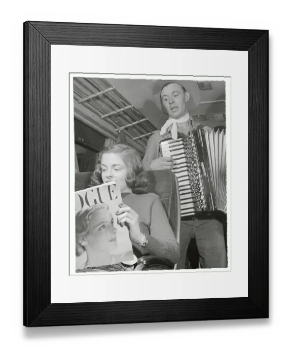 Framed Print : Musicians Serenading Girl Reading Fashion Mag Framed Print : Musicians Serenading Girl Reading Fashion Mag