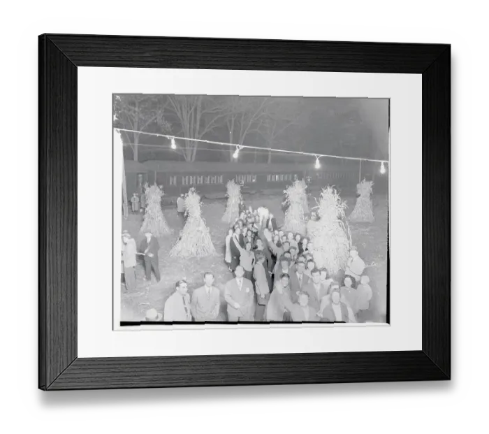 Framed Print : Train Dropping off Passengers in Corn Field Framed Print : Train Dropping off Passengers in Corn Field