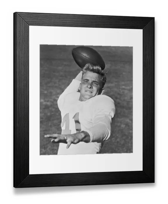 Framed Print : Bobby Lane Throwing a Football Framed Print : Bobby Lane Throwing a Football