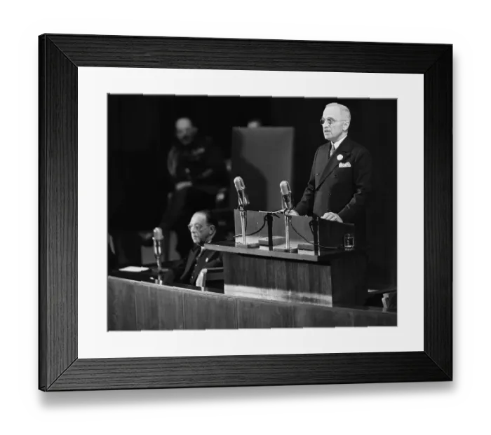Framed Print : President Truman Addresses United Nation Framed Print : President Truman Addresses United Nation