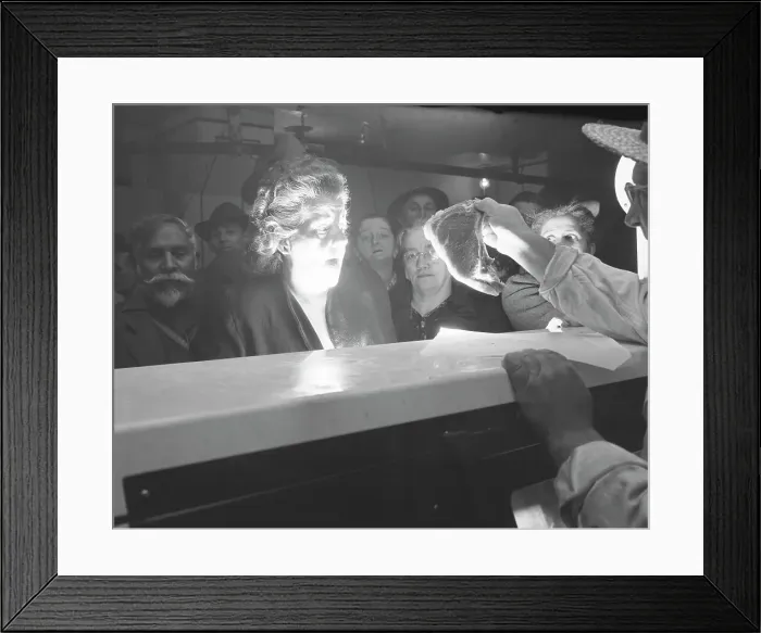Framed Print : Butcher Surprises Customer with Price Framed Print : Butcher Surprises Customer with Price