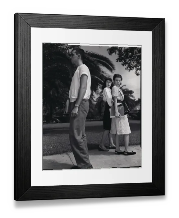 Framed Print : Women Whistle At Man On College Campus Framed Print : Women Whistle At Man On College Campus