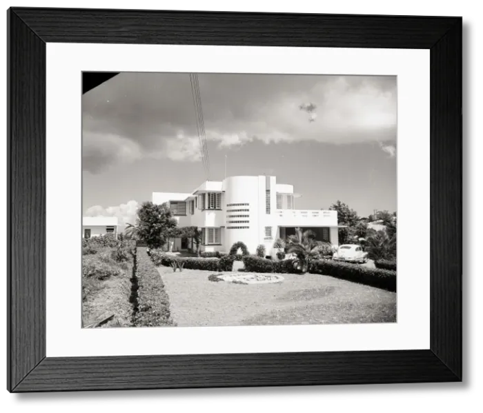 Framed Print : Modern Home In San Juan Before The War Framed Print : Modern Home In San Juan Before The War