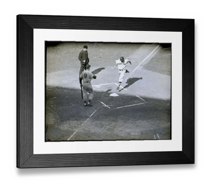 Framed Print : Wally Moses Crosses Homeplate, T. Williams Framed Print : Wally Moses Crosses Homeplate, T. Williams