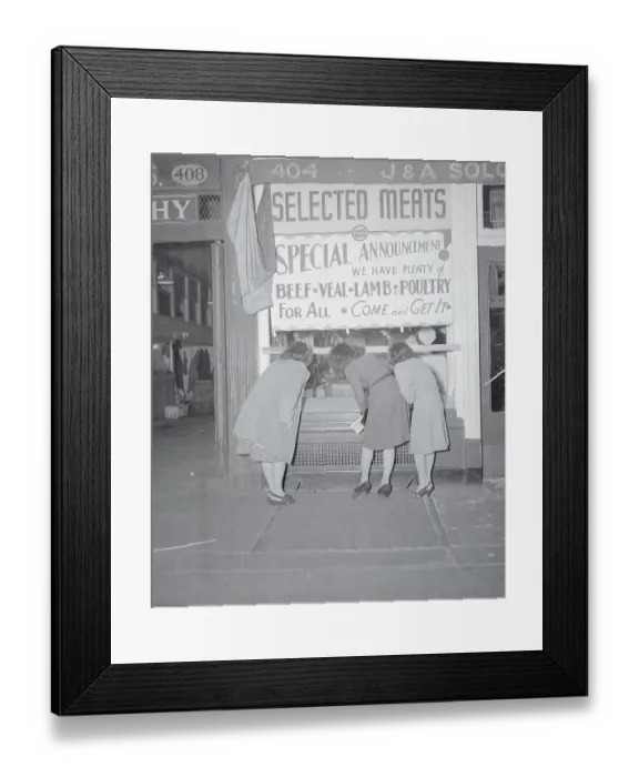 Framed Print : People Peering Through a Store Window