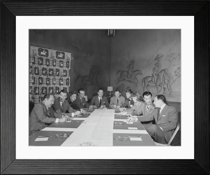Framed Print : Screen Actors Guild Members in Conference Framed Print : Screen Actors Guild Members in Conference