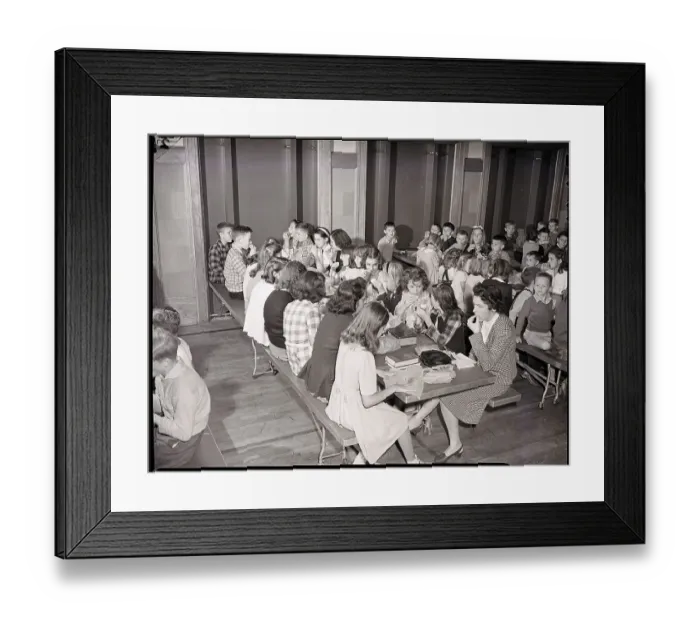 Framed Print : Students Eating In High School Cafeteria Framed Print : Students Eating In High School Cafeteria