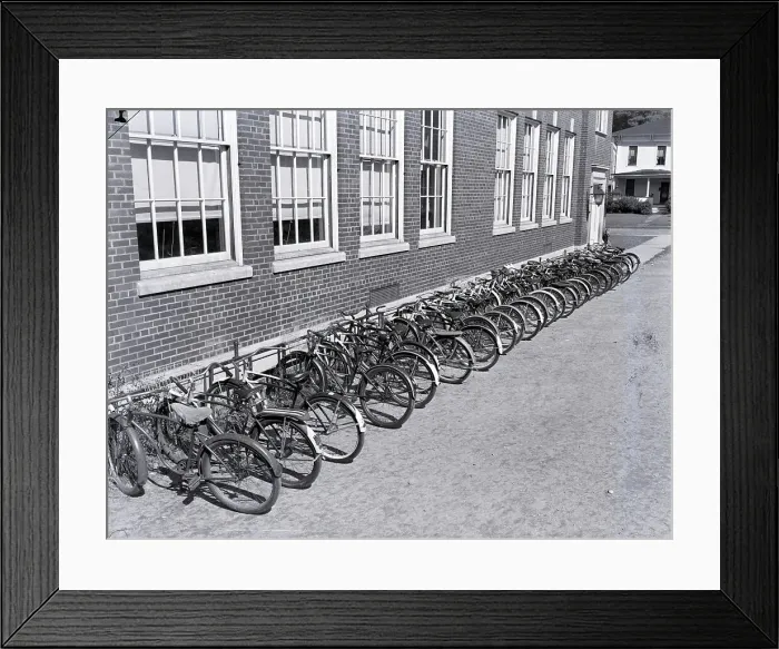 Framed Print : Bikes On Bike Rack