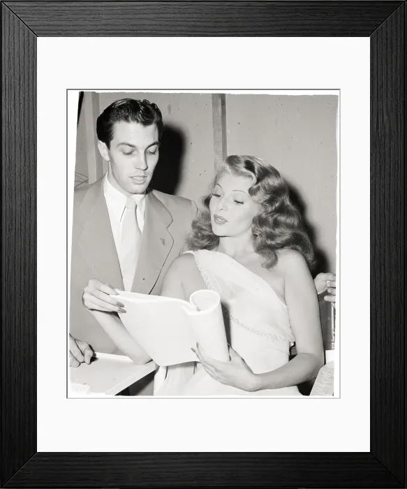 Framed Print : Vernon Cansino W / Hayworth Reading Script Framed Print : Vernon Cansino W / Hayworth Reading Script