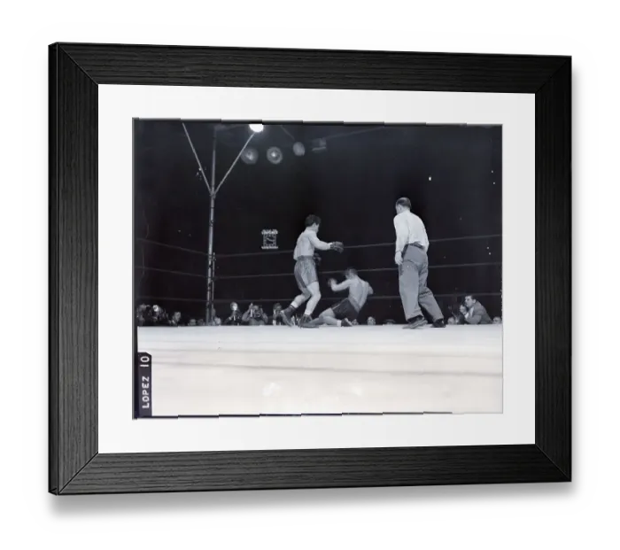 Framed Print : Tony Zale Falls In The Second Round Framed Print : Tony Zale Falls In The Second Round