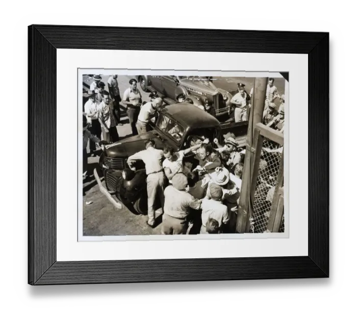 Framed Print : Pickets Struggle with Truck Framed Print : Pickets Struggle with Truck