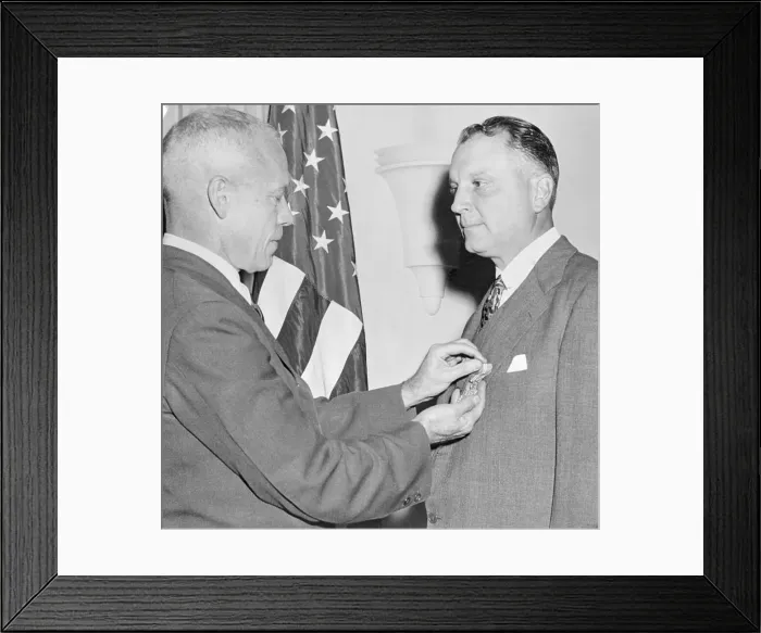 Framed Print : Robert Patterson Presenting Medal for Merit to Juan Trippe Framed Print : Robert Patterson Presenting Medal for Merit to Juan Trippe
