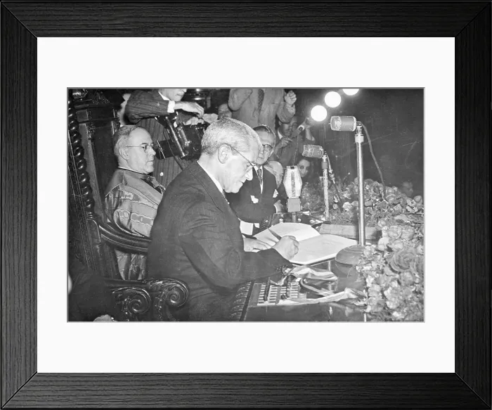 Framed Print : Fernando Mello Viani Signs Constitution