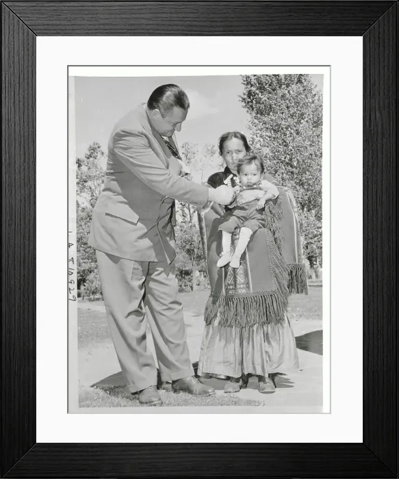 Framed Print : Interior Secretary Playing with Native American Infant Held by Mother Framed Print : Interior Secretary Playing with Native American Infant Held by Mother