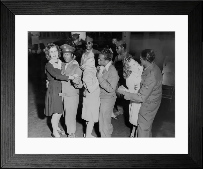Framed Print : German Girls With African American Men