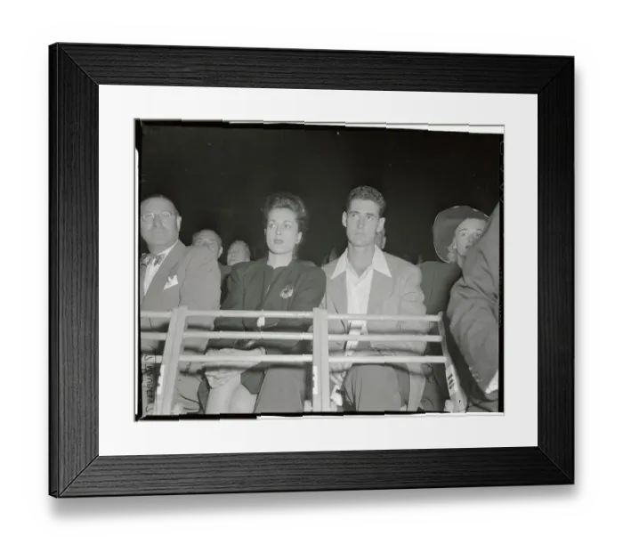Framed Print : Ted Williams and Wife Sitting in Yankee Stand Framed Print : Ted Williams and Wife Sitting in Yankee Stand