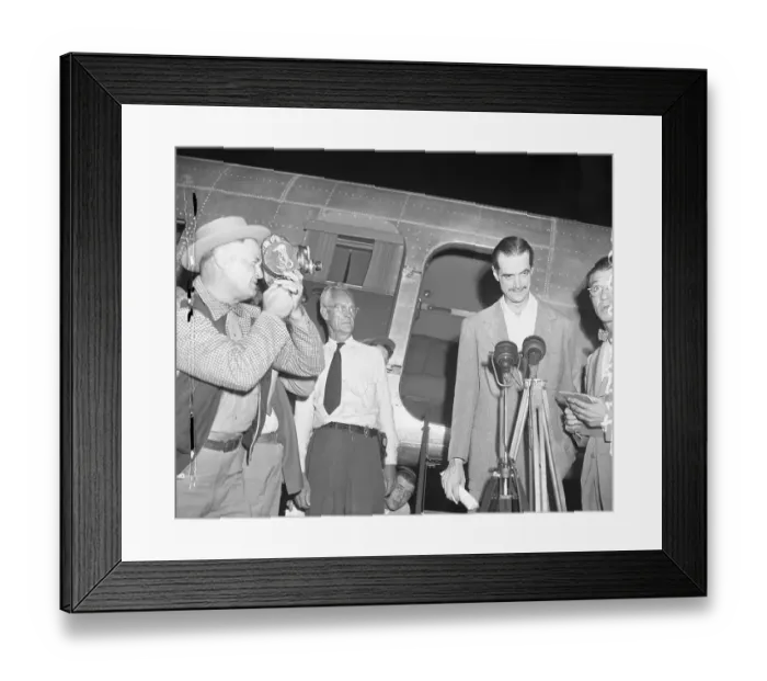 Framed Print : Howard Hughes After Transcontinental Flight Framed Print : Howard Hughes After Transcontinental Flight
