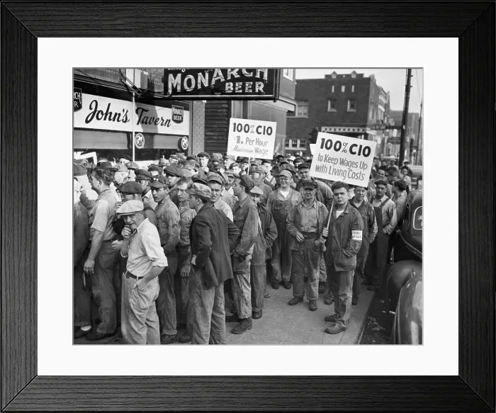 Framed Print : Workers Strike at Meat Packers Plant Framed Print : Workers Strike at Meat Packers Plant