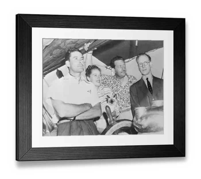 Framed Print : Errol Flynn with Family on Yacht Framed Print : Errol Flynn with Family on Yacht