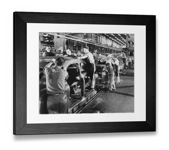 Framed Print : Workers Making Cars Framed Print : Workers Making Cars